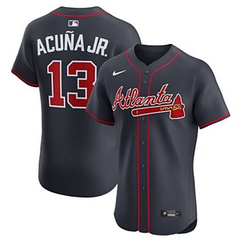Men's Nike Ronald Acuña Jr. Navy Atlanta Braves Alternate Elite Jersey