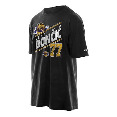 Men's New Era Luka Don��i�� Black Los Angeles Lakers Layup Player Oversized T-Shirt