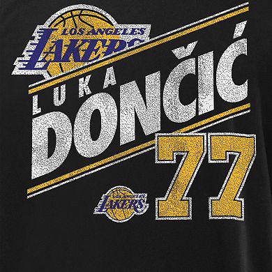 Men's New Era Luka Don��i�� Black Los Angeles Lakers Layup Player Oversized T-Shirt