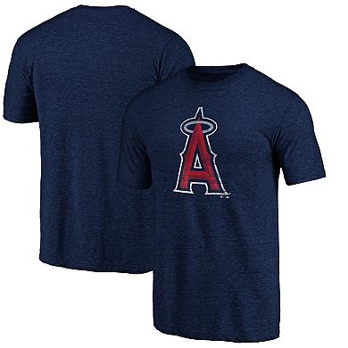 Men's Profile Navy Los Angeles Angels Big & Tall Distressed Logo T-Shirt