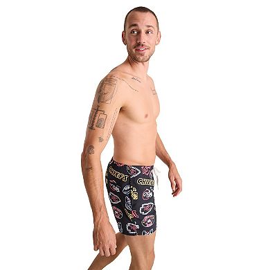 "Men's Chubbies Black Kansas City Chiefs The Neon 5.5"" Classic Lined Swim Trunks"