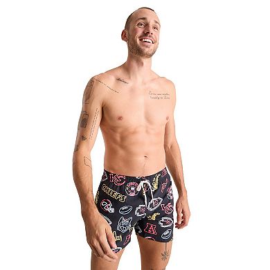 "Men's Chubbies Black Kansas City Chiefs The Neon 5.5"" Classic Lined Swim Trunks"