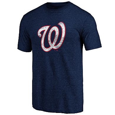 Men's Profile Navy Washington Nationals Big & Tall Distressed Logo T-Shirt