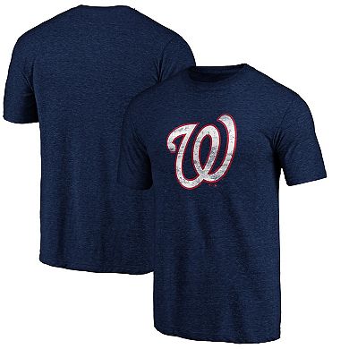 Men's Profile Navy Washington Nationals Big & Tall Distressed Logo T-Shirt