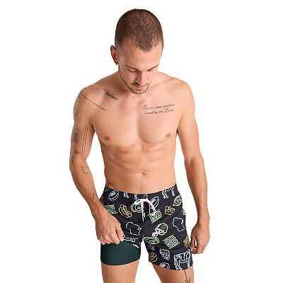 Men's Chubbies Black Green Bay Packers The Neon 5.5