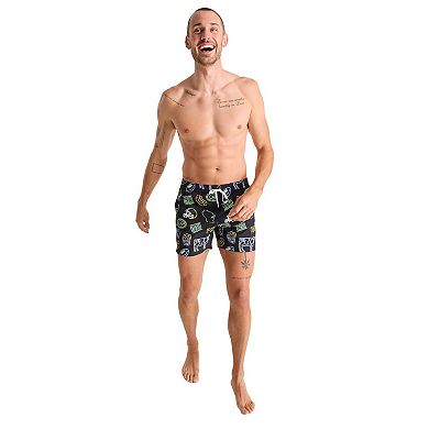 "Men's Chubbies Black Green Bay Packers The Neon 5.5"" Classic Lined Swim Trunks"