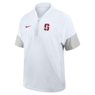 Men's Nike White Stanford Cardinal 2025 Sideline Coaches Lightweight Short Sleeve Jacket