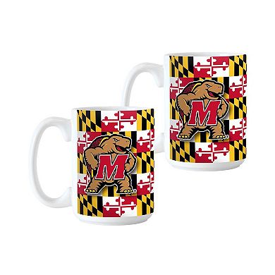 Maryland Terrapins Two-Pack 15oz. Flag Mug Set