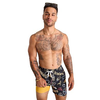 "Men's Chubbies Black Pittsburgh Steelers The Neon 5.5"" Classic Lined Swim Trunks"