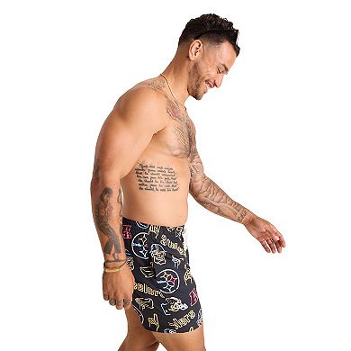 "Men's Chubbies Black Pittsburgh Steelers The Neon 5.5"" Classic Lined Swim Trunks"