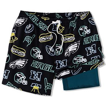 Men's Chubbies Black Philadelphia Eagles The Neon 5.5" Classic Lined Swim Trunks