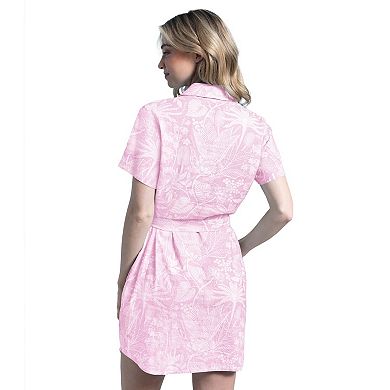 Women's Margaritaville Pink Los Angeles Dodgers Palm Linen Dress