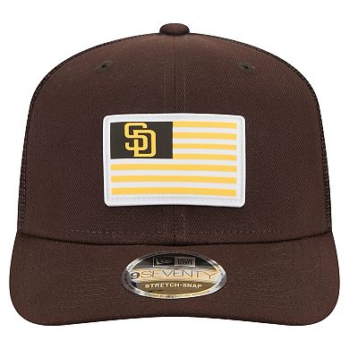 Men's New Era Brown San Diego Padres Flag 9SEVENTY Stretch-Snap Hat
