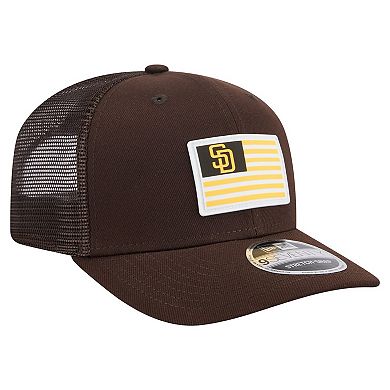 Men's New Era Brown San Diego Padres Flag 9SEVENTY Stretch-Snap Hat
