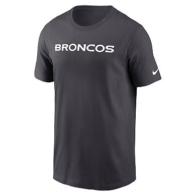 Men's Nike Anthracite Denver Broncos Primetime Wordmark Essential T-Shirt