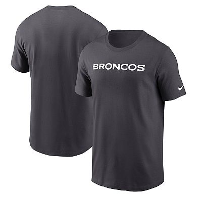 Men's Nike Anthracite Denver Broncos Primetime Wordmark Essential T-Shirt