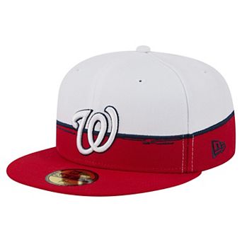 Men's New Era Red/White Washington Nationals Paint Stroke 59FIFTY Fitted Hat