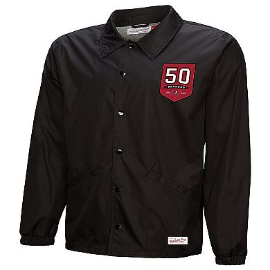 Men's Mitchell & Ness Black Tampa Bay Buccaneers 50th Anniversary Full-Snap Coaches Jacket
