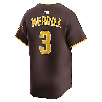 Men's Nike Jackson Merrill Brown San Diego Padres Road Limited Jersey