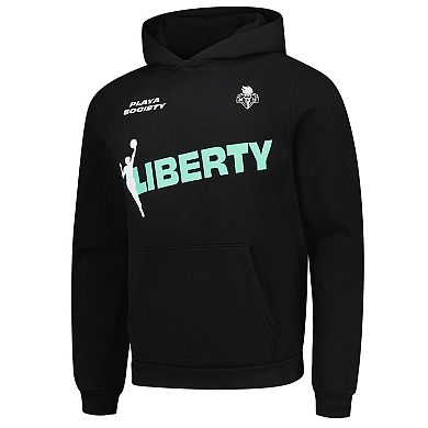 Unisex Playa Society Black New York Liberty Team Pullover Hoodie