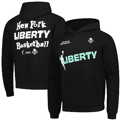 Unisex Playa Society Black New York Liberty Team Pullover Hoodie