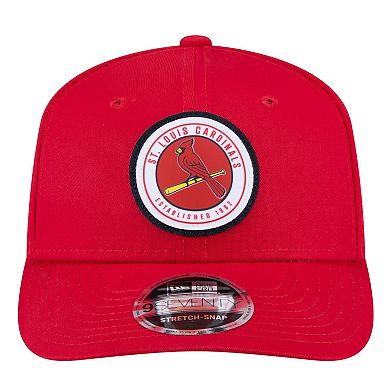 Men's New Era Red St. Louis Cardinals Circle Patch 9SEVENTY Stretch-Snap Hat