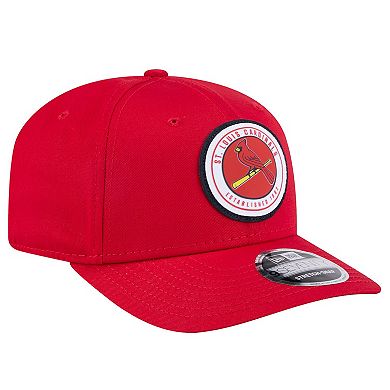 Men's New Era Red St. Louis Cardinals Circle Patch 9SEVENTY Stretch-Snap Hat