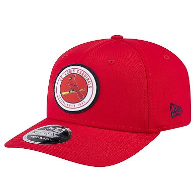 Men's New Era Red St. Louis Cardinals Circle Patch 9SEVENTY Stretch-Snap Hat