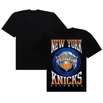 Men's Authmade Black New York Knicks Vintage Metal Premium Heavyweight T-Shirt
