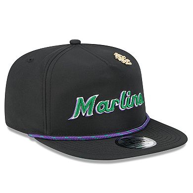 Men's New Era Black Miami Marlins 2025 Big League Chew Golfer Snapback Hat