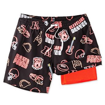 Men's Chubbies Brown Cleveland Browns The Neon 5.5" Classic Lined Swim Trunks