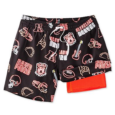 "Men's Chubbies Brown Cleveland Browns The Neon 5.5"" Classic Lined Swim Trunks"
