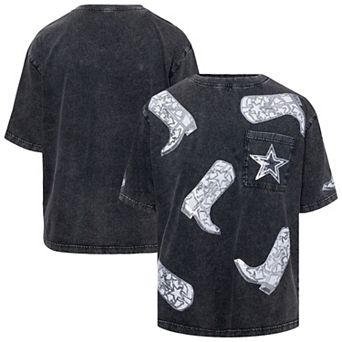 Women's Gameday Couture Gray Dallas Cowboys Cheerleaders Sequin Boots Oversized T-Shirt
