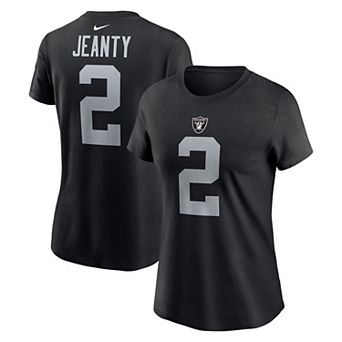 Women's Nike Ashton Jeanty Black Las Vegas Raiders 2025 NFL Draft First Round Pick Name & Number T-Shirt