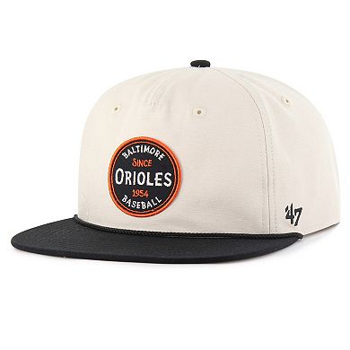 Men's '47 Natural Baltimore Orioles Payson Captain Snapback Hat