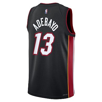 Youth Nike Bam Adebayo Black Miami Heat Swingman Jersey - Icon Edition