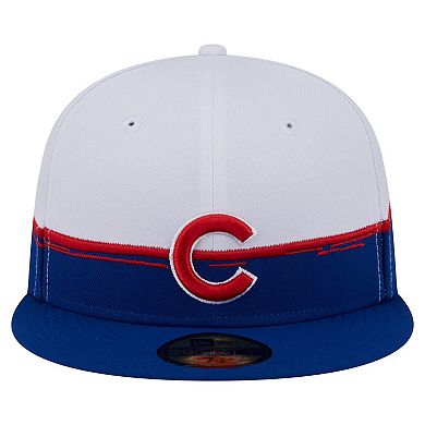 Men's New Era Royal/White Chicago Cubs Paint Stroke 59FIFTY Fitted Hat