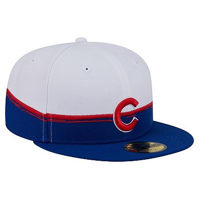 Men's New Era Royal/White Chicago Cubs Paint Stroke 59FIFTY Fitted Hat