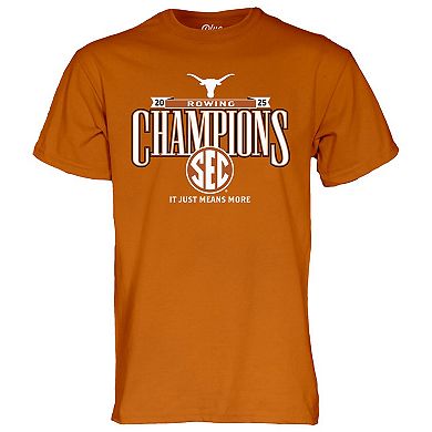 Unisex Blue 84 Burnt Orange Texas Longhorns 2025 SEC Rowing Champions T-Shirt