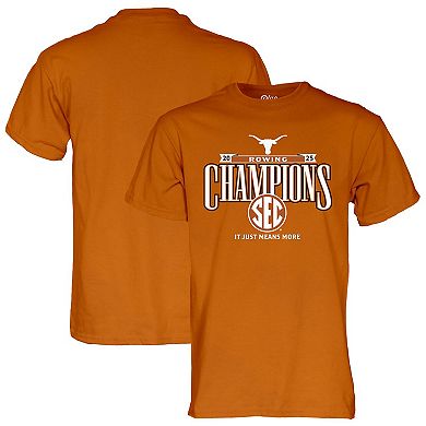 Unisex Blue 84 Burnt Orange Texas Longhorns 2025 SEC Rowing Champions T-Shirt