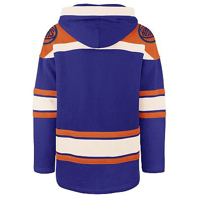 Men's '47 Royal New York Knicks Superior Lacer Pullover Hoodie