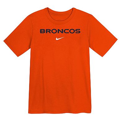 Preschool Nike Orange Denver Broncos Wordmark T-Shirt