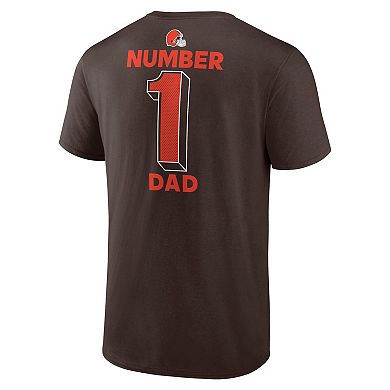 Men's Brown Cleveland Browns #1 Dad Jersey T-Shirt