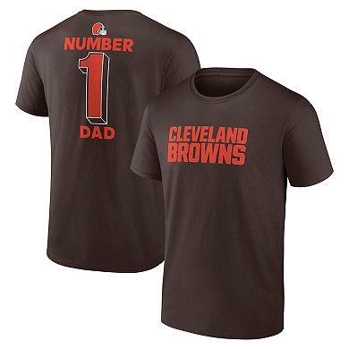 Men's Brown Cleveland Browns #1 Dad Jersey T-Shirt