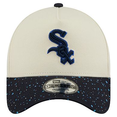 Men's New Era Cream Chicago White Sox Speckle A-Frame 9FORTY Adjustable Hat
