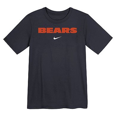 Preschool Nike Navy Chicago Bears Wordmark T-Shirt
