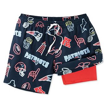 Men's Chubbies Navy New England Patriots The Neon 5.5" Classic Lined Swim Trunks
