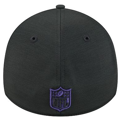 Men's New Era Black Baltimore Ravens Stripes 39THIRTY Flex Hat