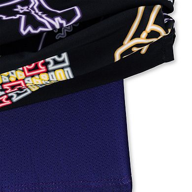 Men's Chubbies Black Baltimore Ravens The Neon 5.5" Classic Lined Swim Trunks
