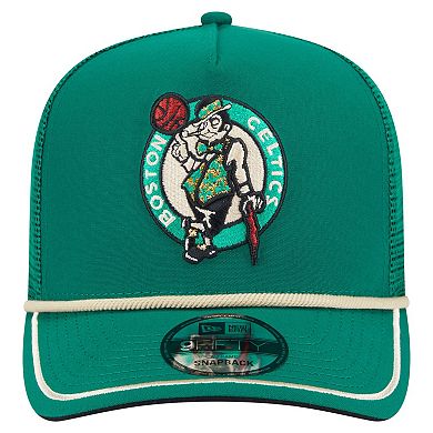 Men's New Era Kelly Green Boston Celtics Vintage Team Rope A-Frame 9FIFTY Snapback Hat